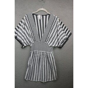 Trina Turk V-Neck Babydoll Cover-Up Dress-Medium-Beachy-Boho